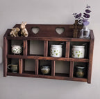 Handmade Heart Cutout Trinket Shelf | Vintage-Inspired Wood Display
